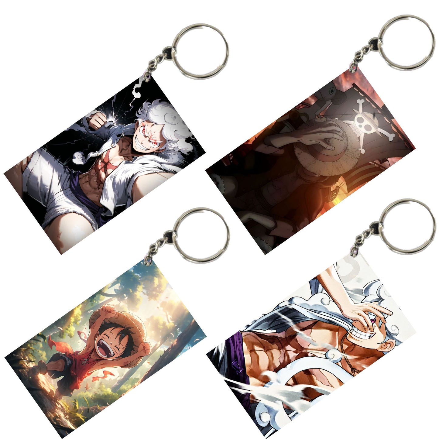 One Piece Anime Unique Style 4 pcs Combo Keychain