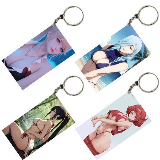 HENTAI Anime Unique Style 4 pcs Combo Keychain