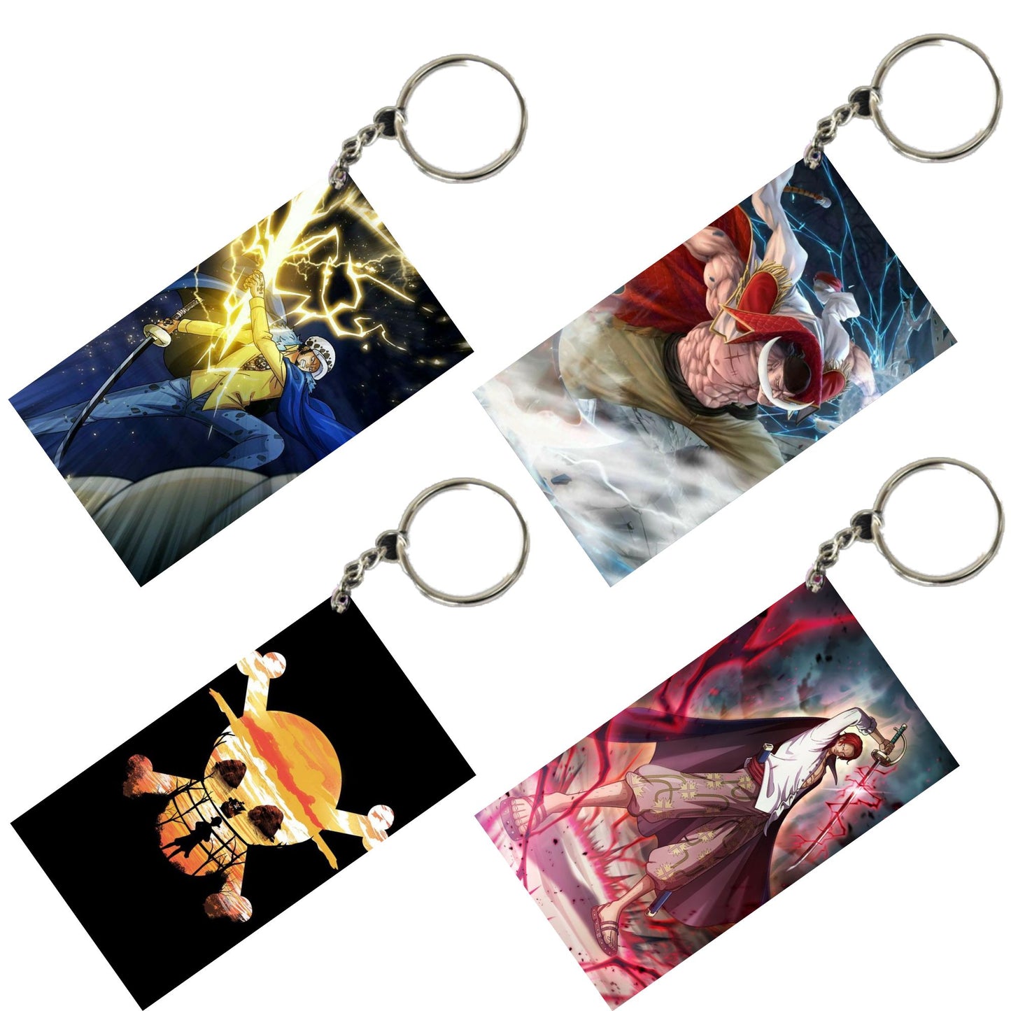 One Piece Anime Unique Style 4 pcs Combo Keychain