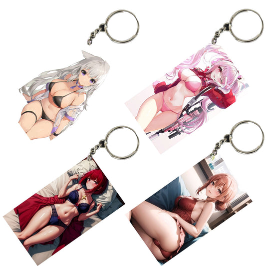 HENTAI Anime Unique Style 4 pcs Combo Keychain