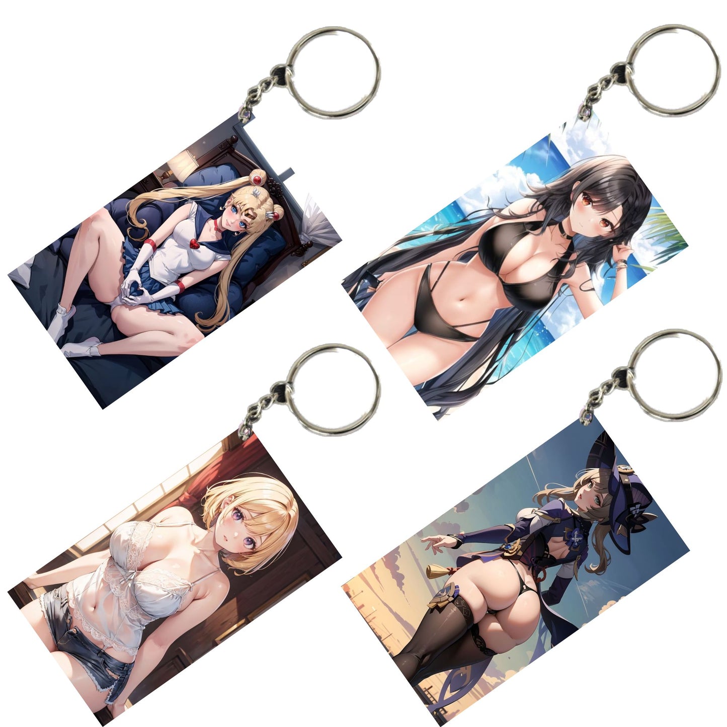 HENTAI Anime Unique Style 4 pcs Combo Keychain