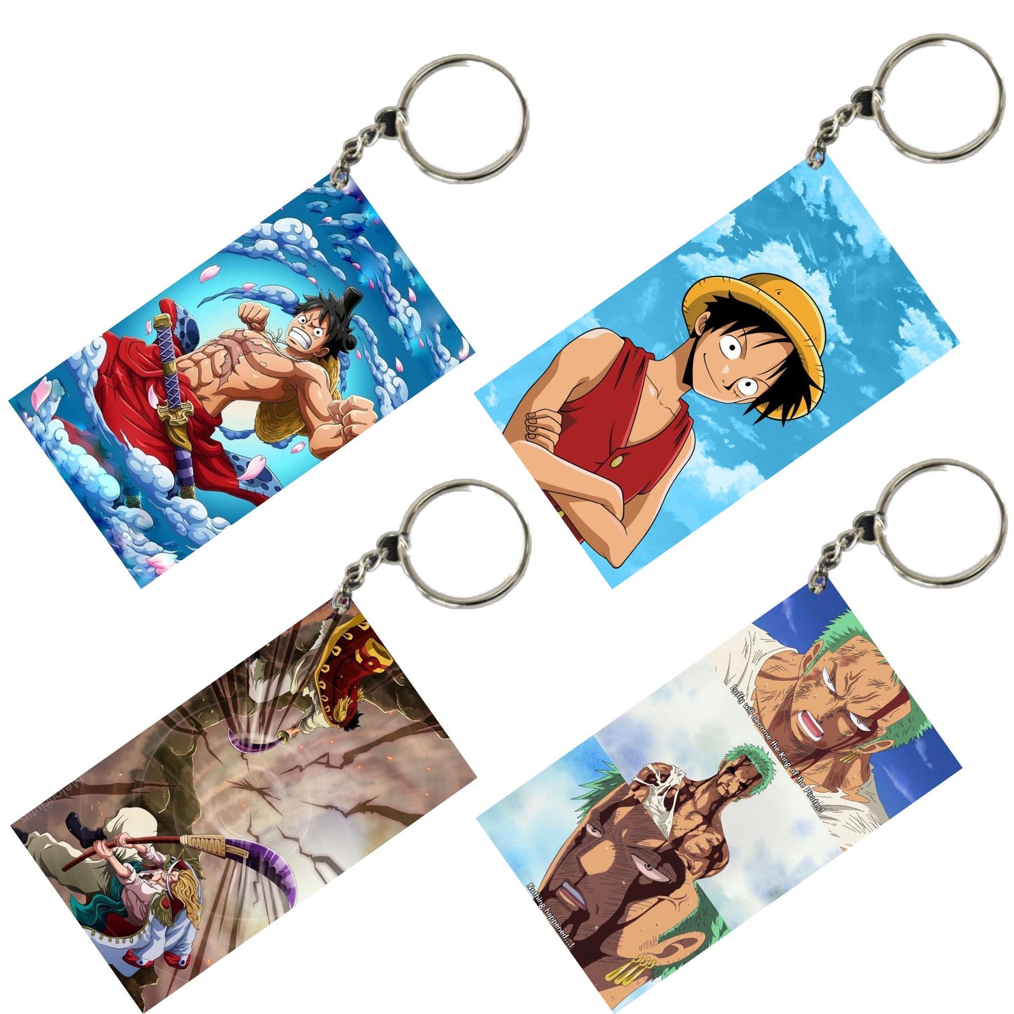 One Piece Anime Unique Style 4 pcs Combo Keychain