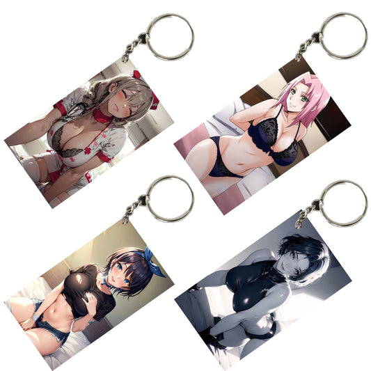 HENTAI Anime Unique Style 4 pcs Combo Keychain