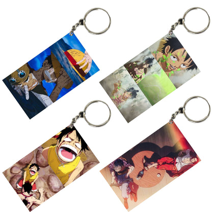 One Piece Anime Unique Style 4 pcs Combo Keychain