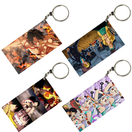 One Piece Anime Unique Style 4 pcs Combo Keychain