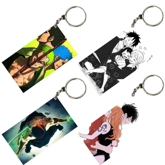 One Piece Anime Unique Style 4 pcs Combo Keychain