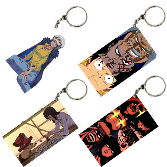 One Piece Anime Unique Style 4 pcs Combo Keychain