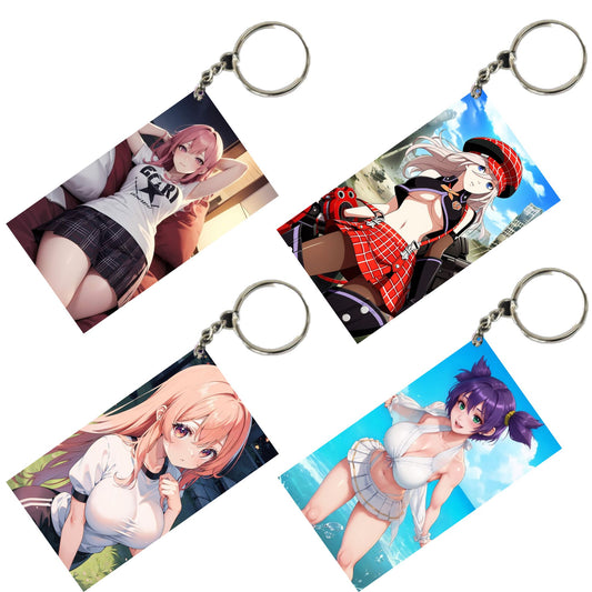 HENTAI Anime Unique Style 4 pcs Combo Keychain