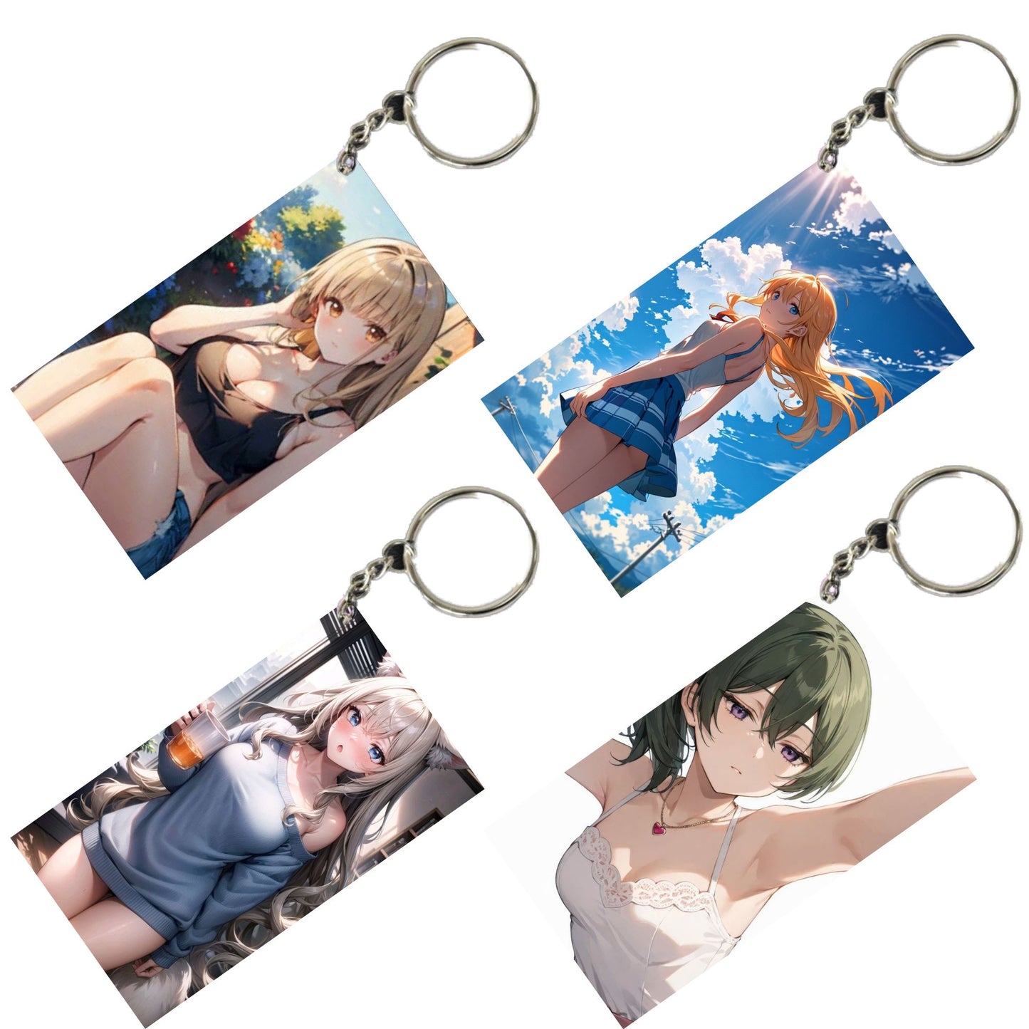 HENTAI Anime Unique Style 4 pcs Combo Keychain