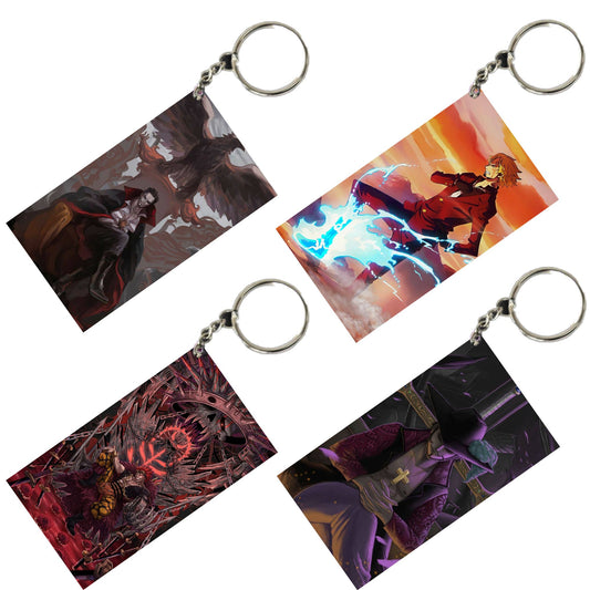 One Piece Anime Unique Style 4 pcs Combo Keychain