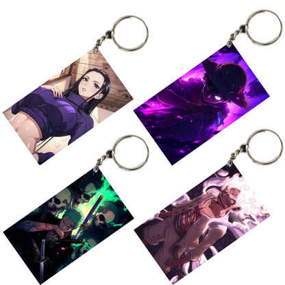 One Piece Anime Unique Style 4 pcs Combo Keychain