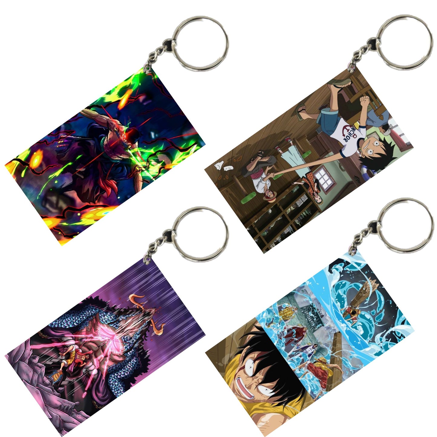 One Piece Anime Unique Style 4 pcs Combo Keychain