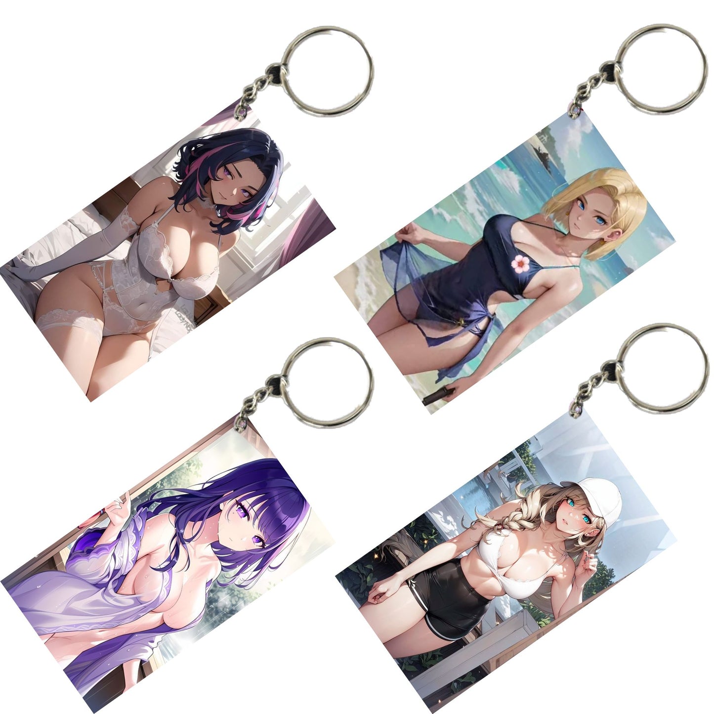 HENTAI Anime Unique Style 4 pcs Combo Keychain