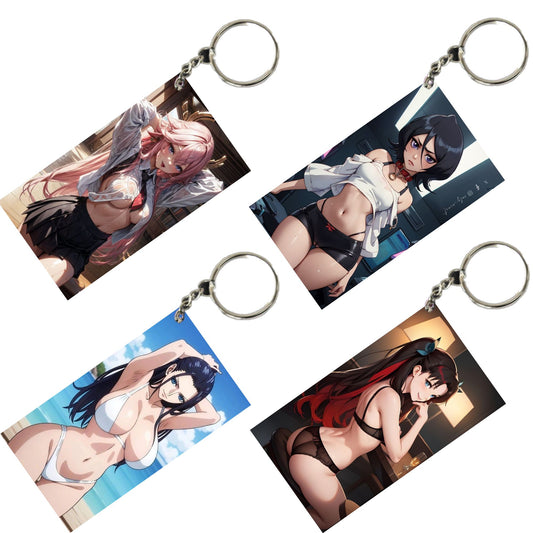 HENTAI Anime Unique Style 4 pcs Combo Keychain