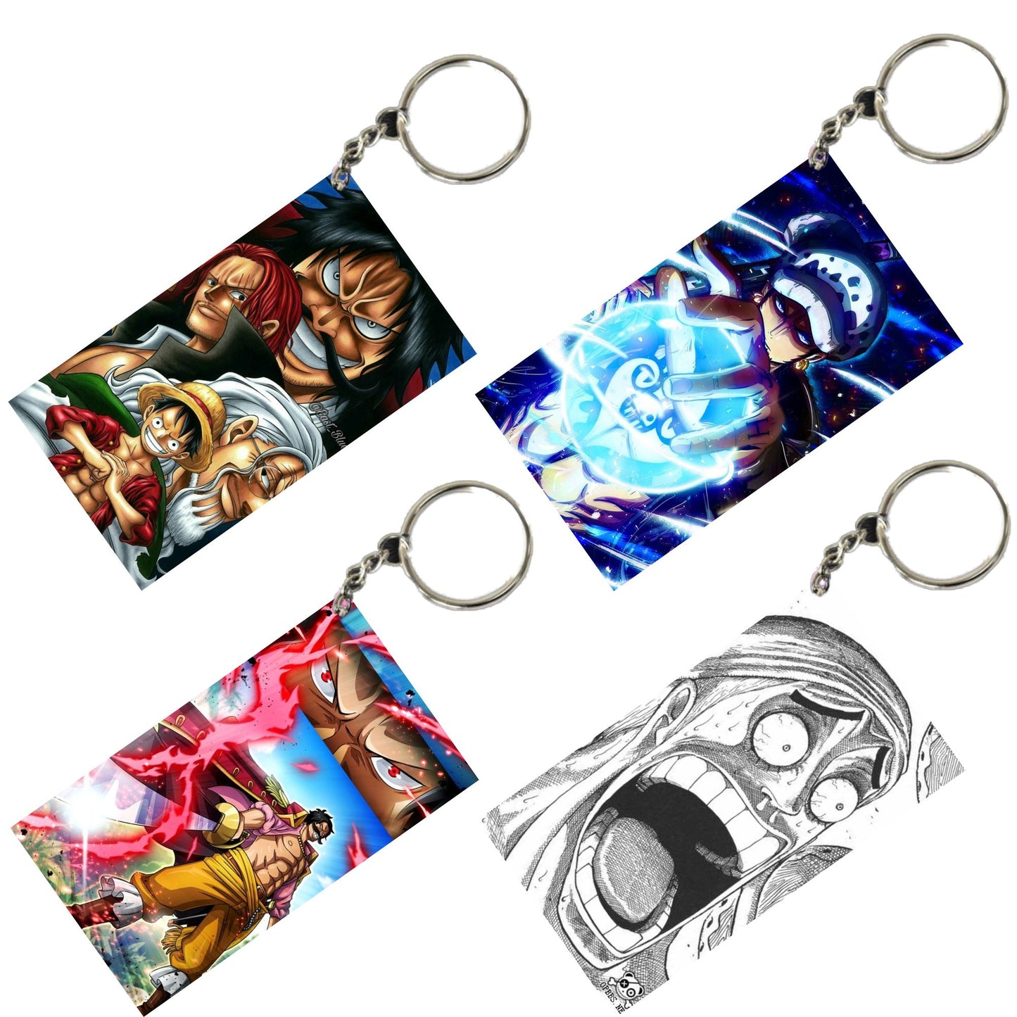 One Piece Anime Unique Style 4 pcs Combo Keychain