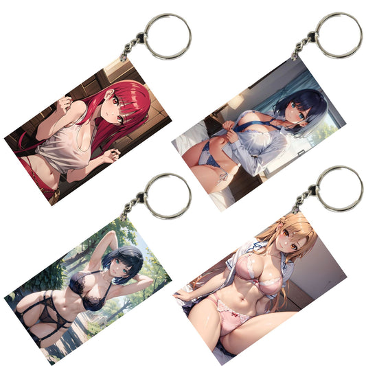 HENTAI Anime Unique Style 4 pcs Combo Keychain