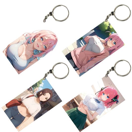 HENTAI Anime Unique Style 4 pcs Combo Keychain