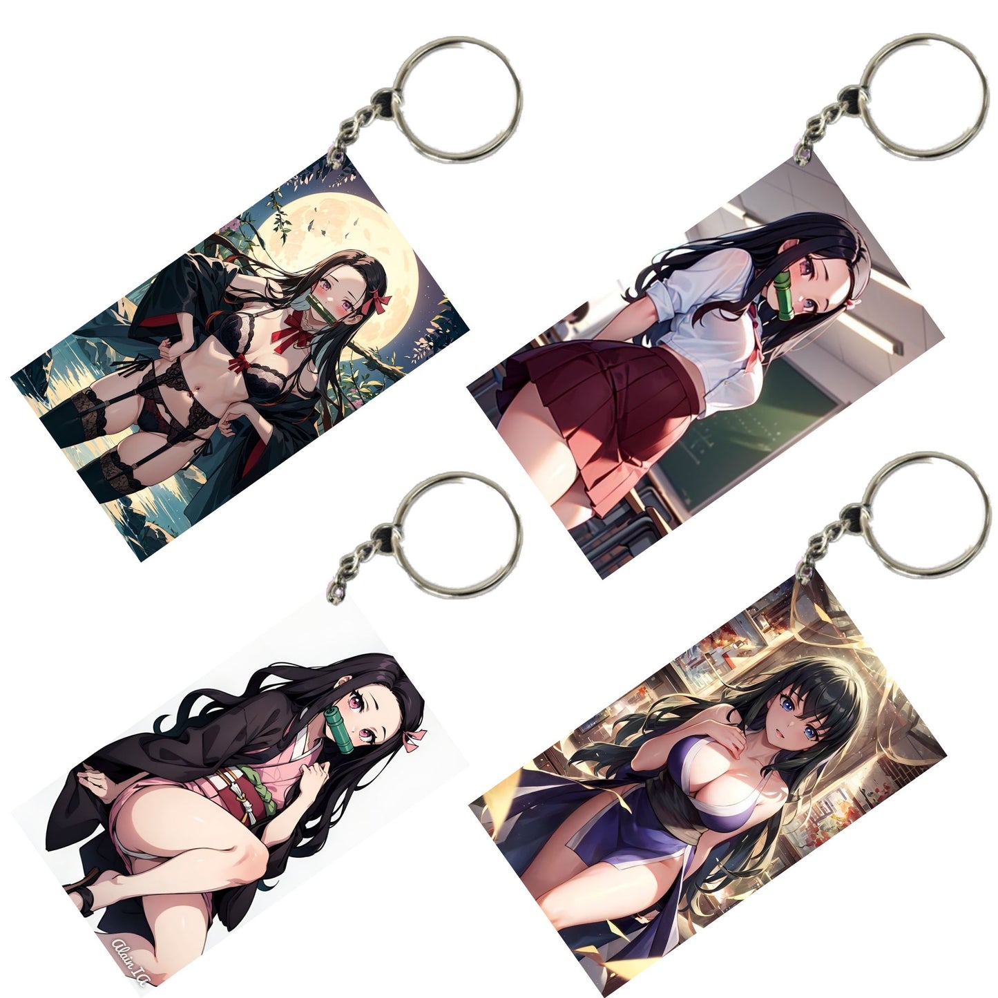 HENTAI Anime Unique Style 4 pcs Combo Keychain