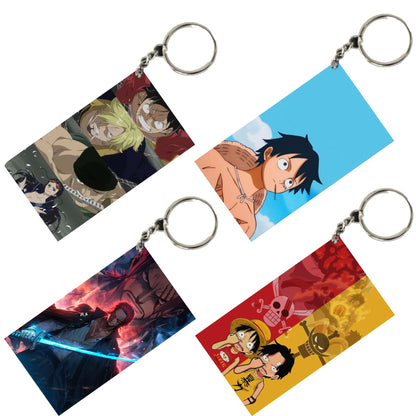 One Piece Anime Unique Style 4 pcs Combo Keychain