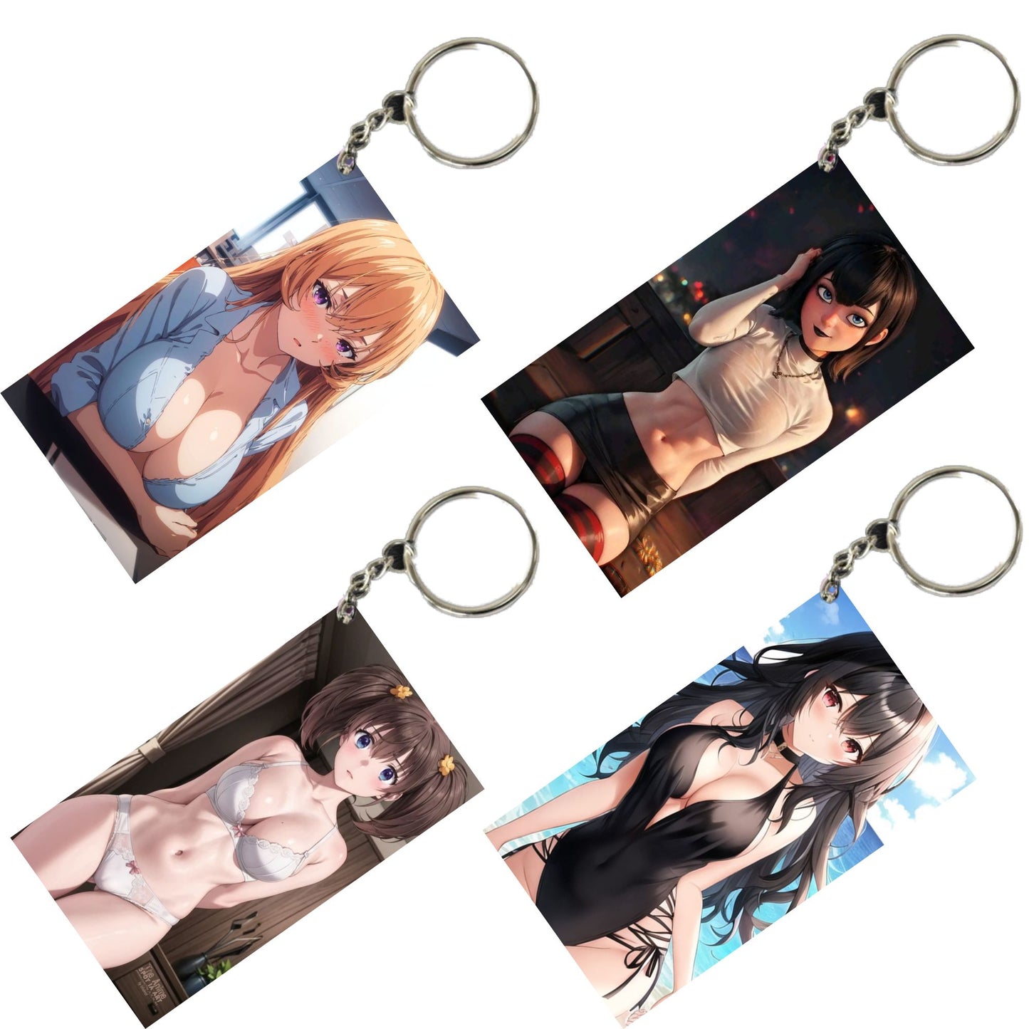 HENTAI Anime Unique Style 4 pcs Combo Keychain