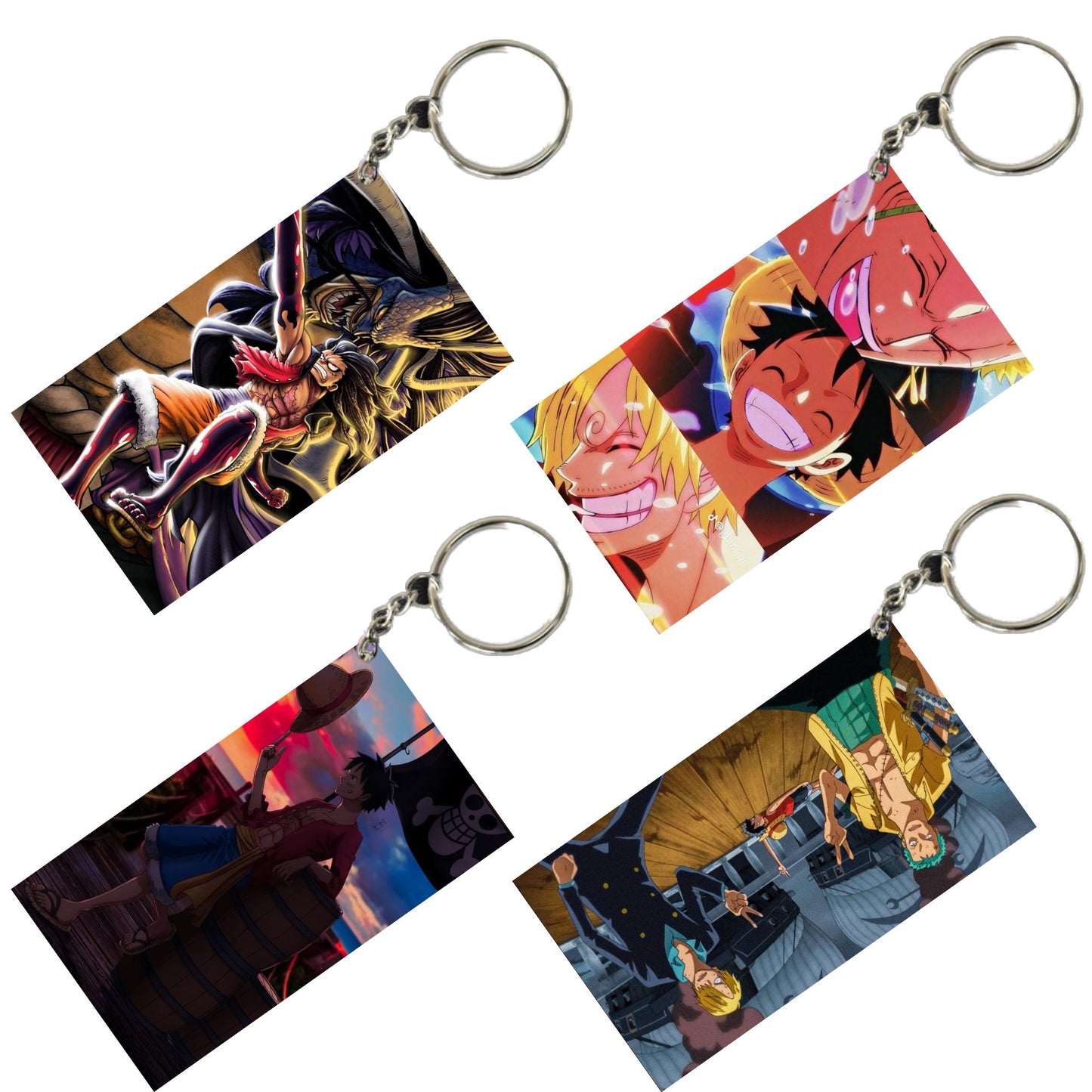 One Piece Anime Unique Style 4 pcs Combo Keychain