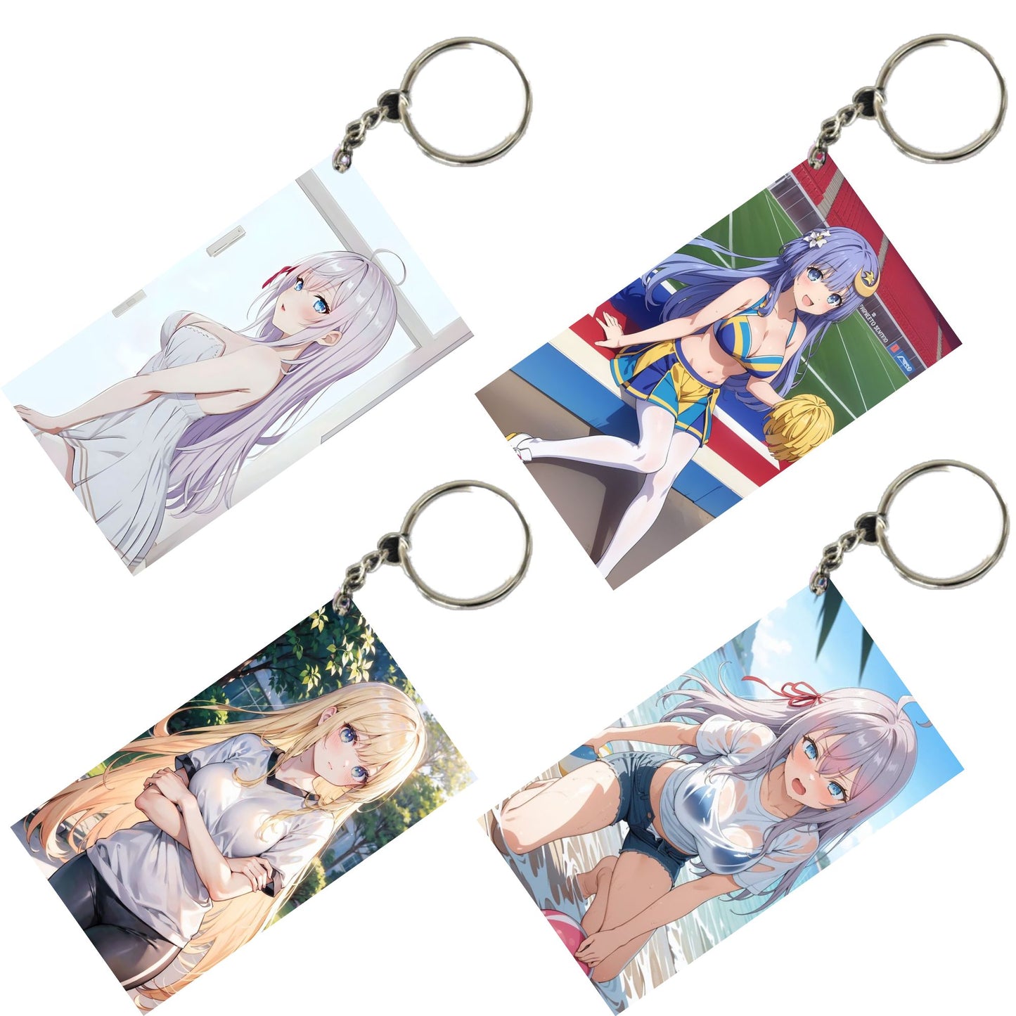 HENTAI Anime Unique Style 4 pcs Combo Keychain