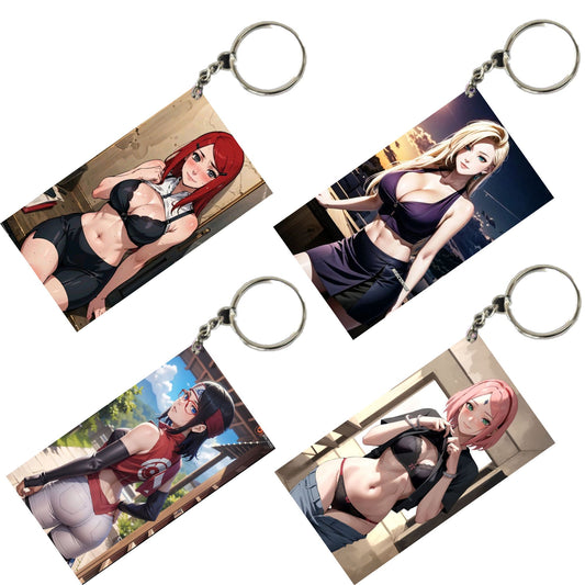 HENTAI Anime Unique Style 4 pcs Combo Keychain