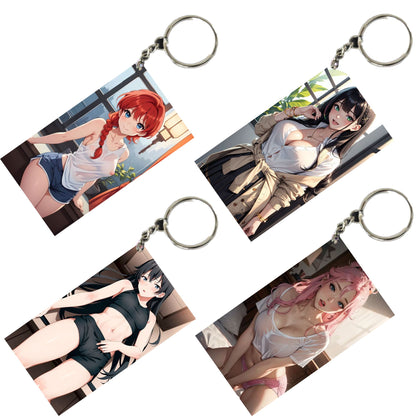 HENTAI Anime Unique Style 4 pcs Combo Keychain