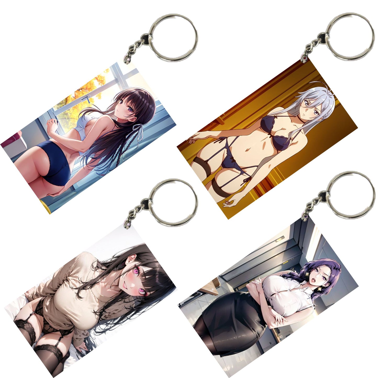 HENTAI Anime Unique Style 4 pcs Combo Keychain