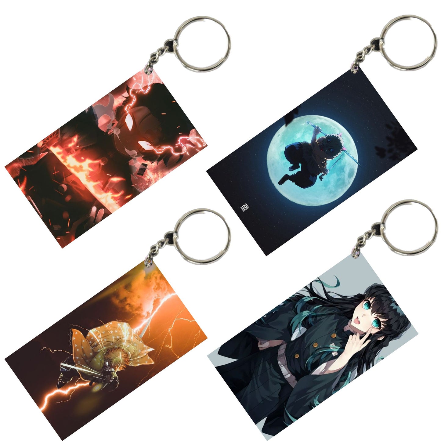 DEMON SLAYER Anime Unique Style 4 pcs Combo Keychain