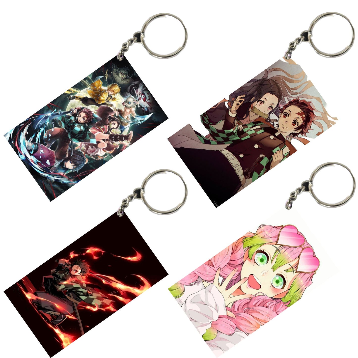 DEMON SLAYER Anime Unique Style 4 pcs Combo Keychain