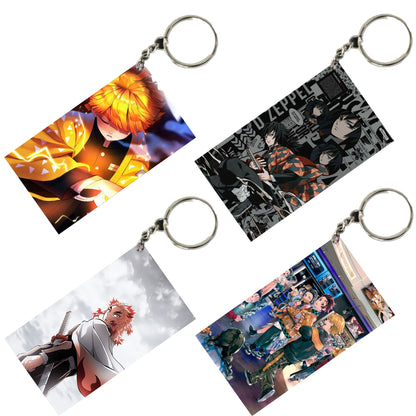 DEMON SLAYER Anime Unique Style 4 pcs Combo Keychain