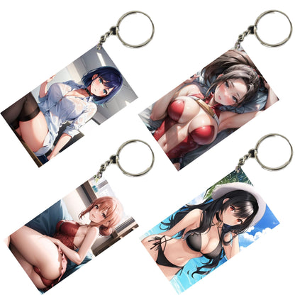 HENTAI Anime Unique Style 4 pcs Combo Keychain