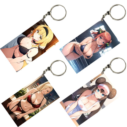 HENTAI Anime Unique Style 4 pcs Combo Keychain