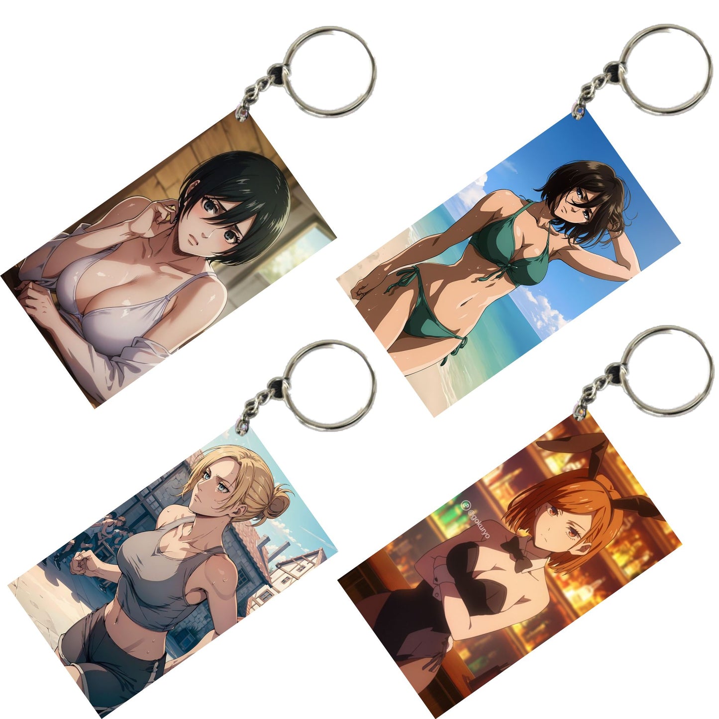 HENTAI Anime Unique Style 4 pcs Combo Keychain