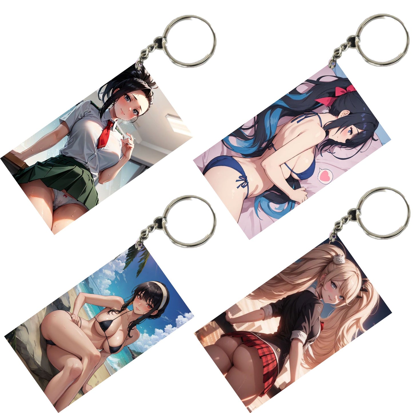 HENTAI Anime Unique Style 4 pcs Combo Keychain