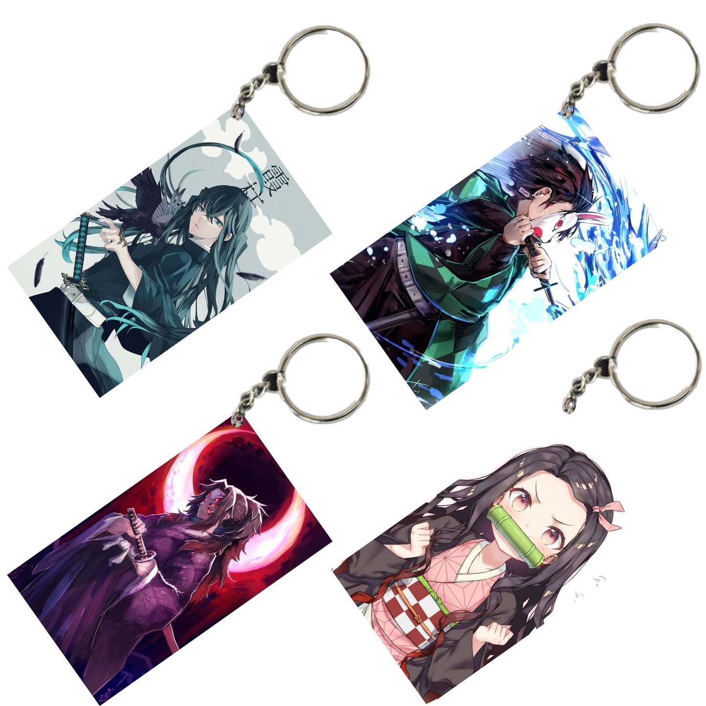 DEMON SLAYER Anime Unique Style 4 pcs Combo Keychain