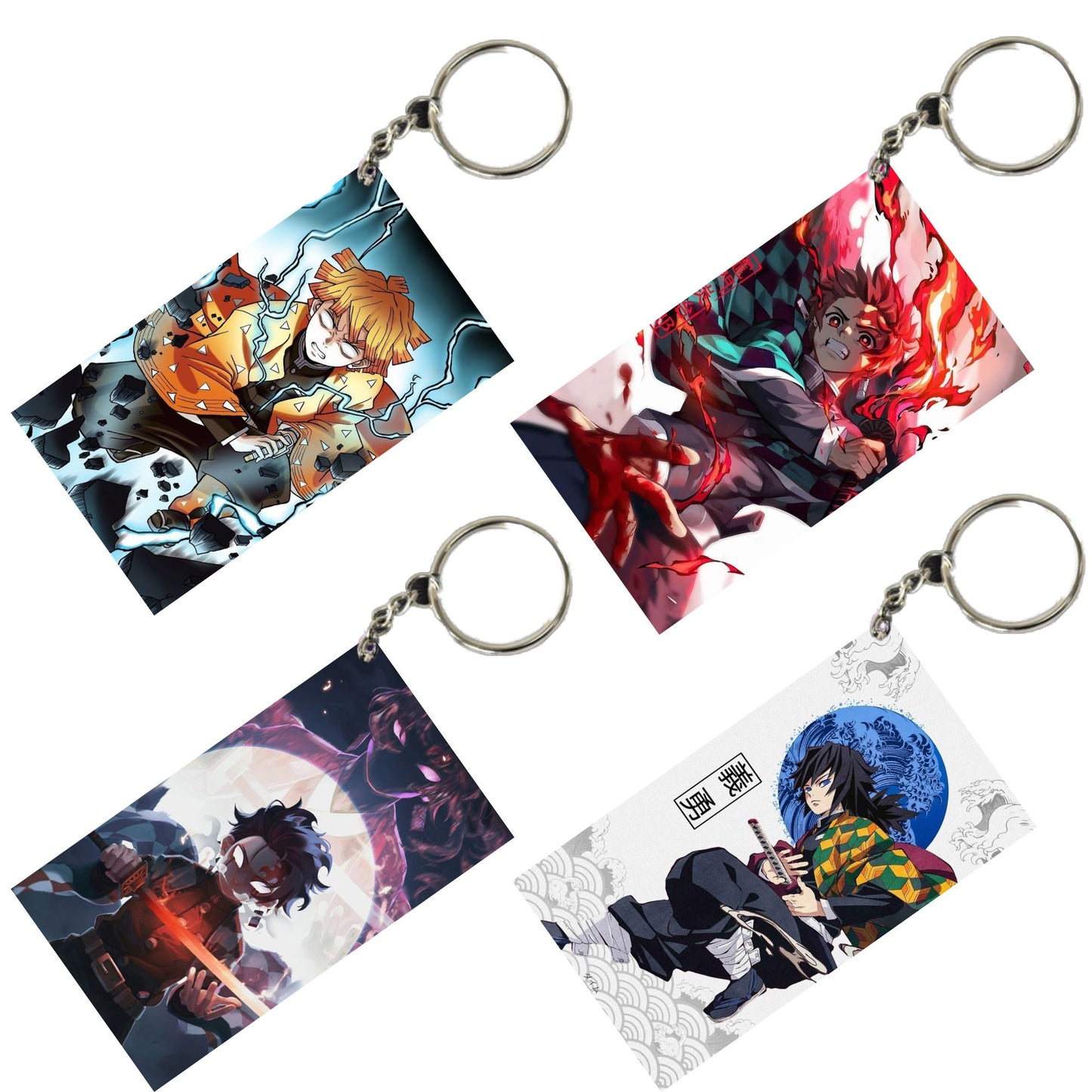 Demon Slayer Anime Unique Style 4 pcs Combo Keychain