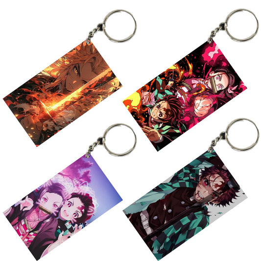 Demon Slayer Anime Unique Style 4 pcs Combo Keychain