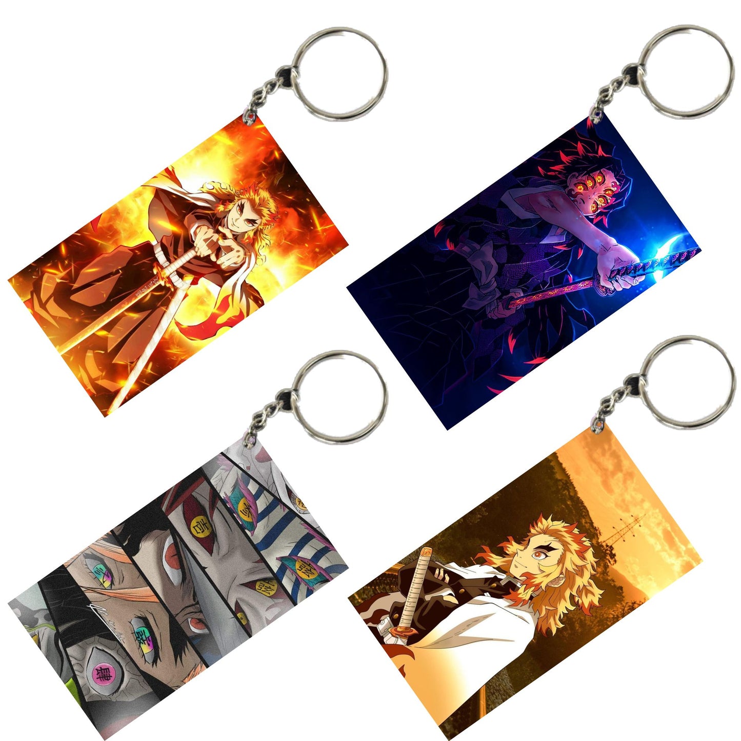 Demon Slayer Anime Unique Style 4 pcs Combo Keychain