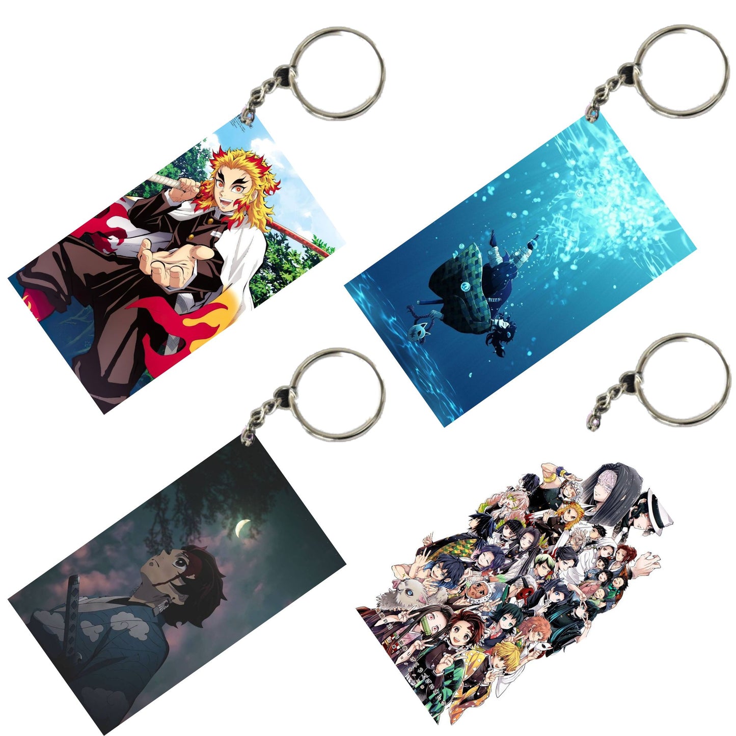 Demon Slayer Anime Unique Style 4 pcs Combo Keychain