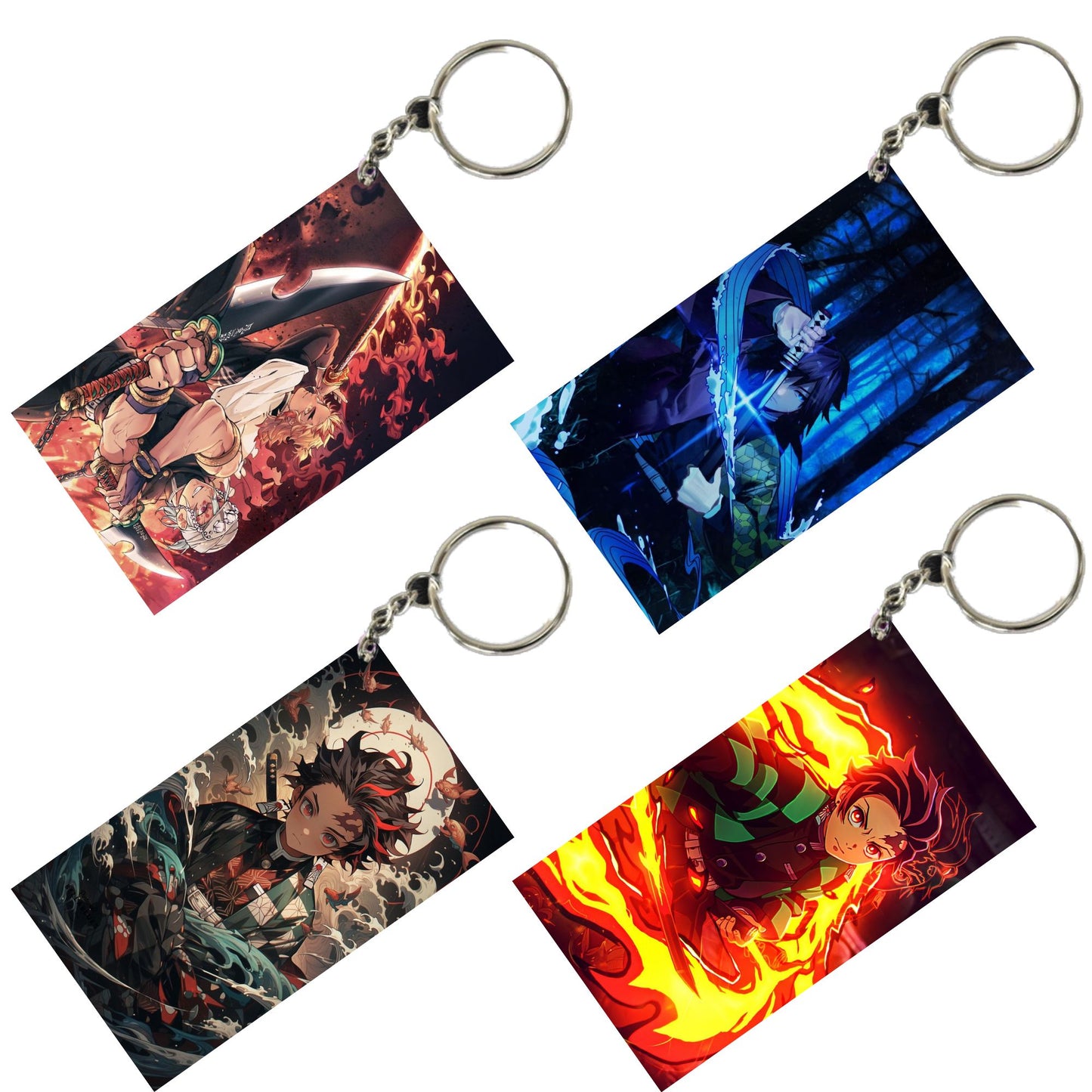 DEMON SLAYER Anime Unique Style 4 pcs Combo Keychain