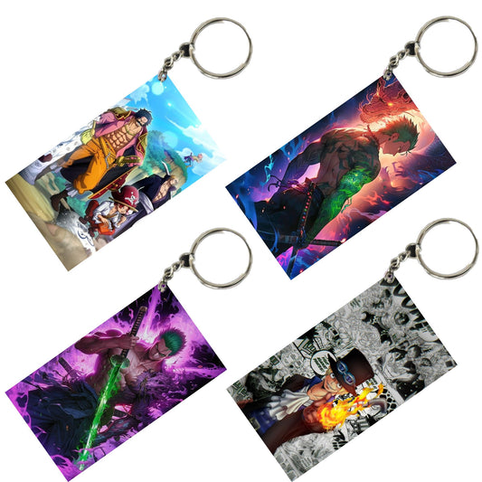 One Piece Anime Unique Style 4 pcs Combo Keychain