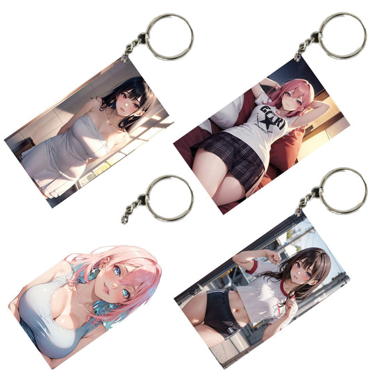 HENTAI Anime Unique Style 4 pcs Combo Keychain