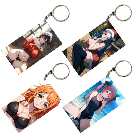 HENTAI Anime Unique Style 4 pcs Combo Keychain