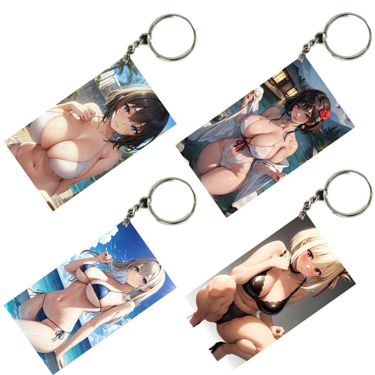 HENTAI Anime Unique Style 4 pcs Combo Keychain