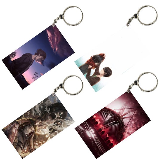 ATTACK ON TITAN Anime Unique Style 4 pcs Combo Keychain