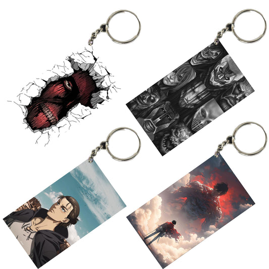 ATTACK ON TITAN Anime Unique Style 4 pcs Combo Keychain