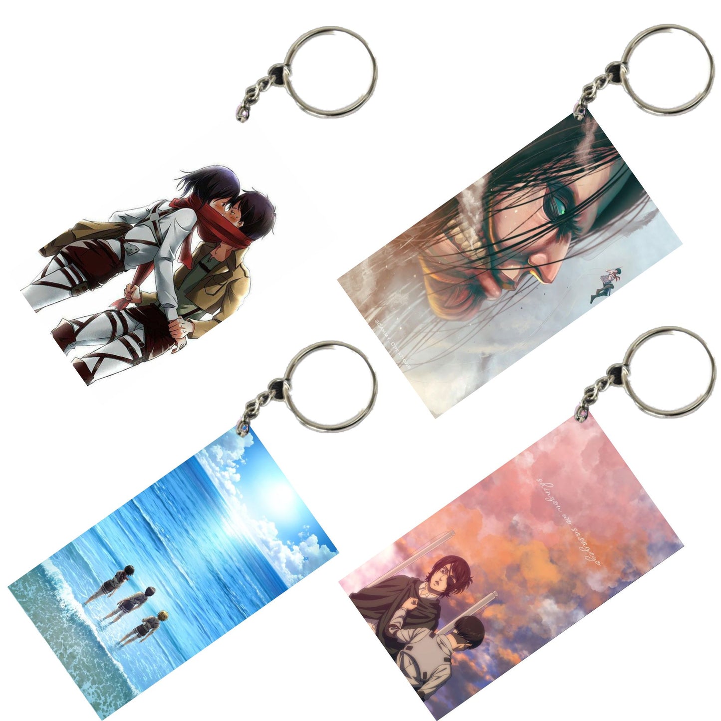 ATTACK ON TITAN Anime Unique Style 4 pcs Combo Keychain