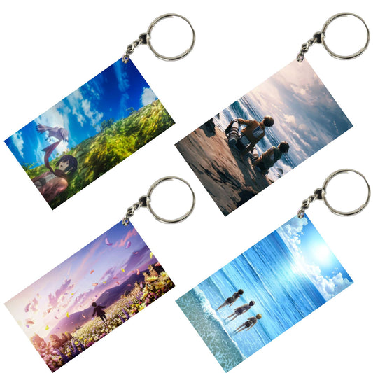 ATTACK ON TITAN Anime Unique Style 4 pcs Combo Keychain